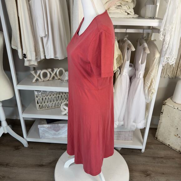 Lands’ End women’s size medium medium weight stretch knit shirt dress #3795 - Picture 3 of 8